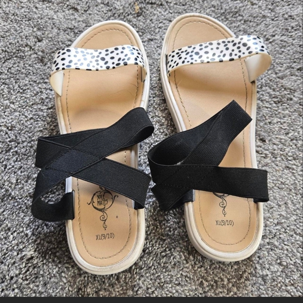 Polka Dot and Black Women's Sandals